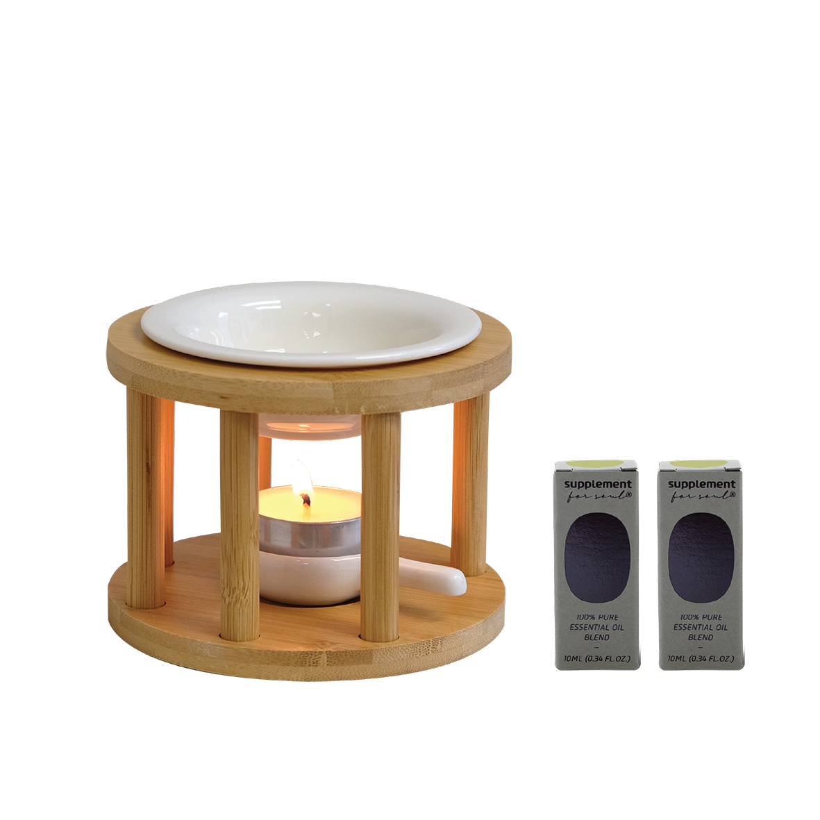 茶蠟香薰爐 + 任選2支精油套裝
